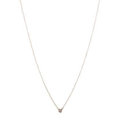 Tiffany 18K Rose Gold Diamond .03ct Elsa Peretti Diamonds by the Yard Pendant Necklace 1 of 8