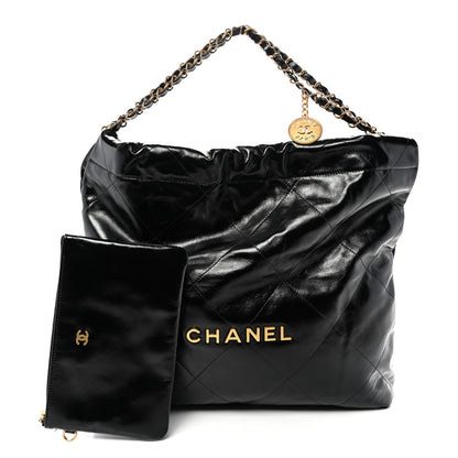 Chanel Shiny Calfskin Quilted Chanel 22 Black 3 of 11