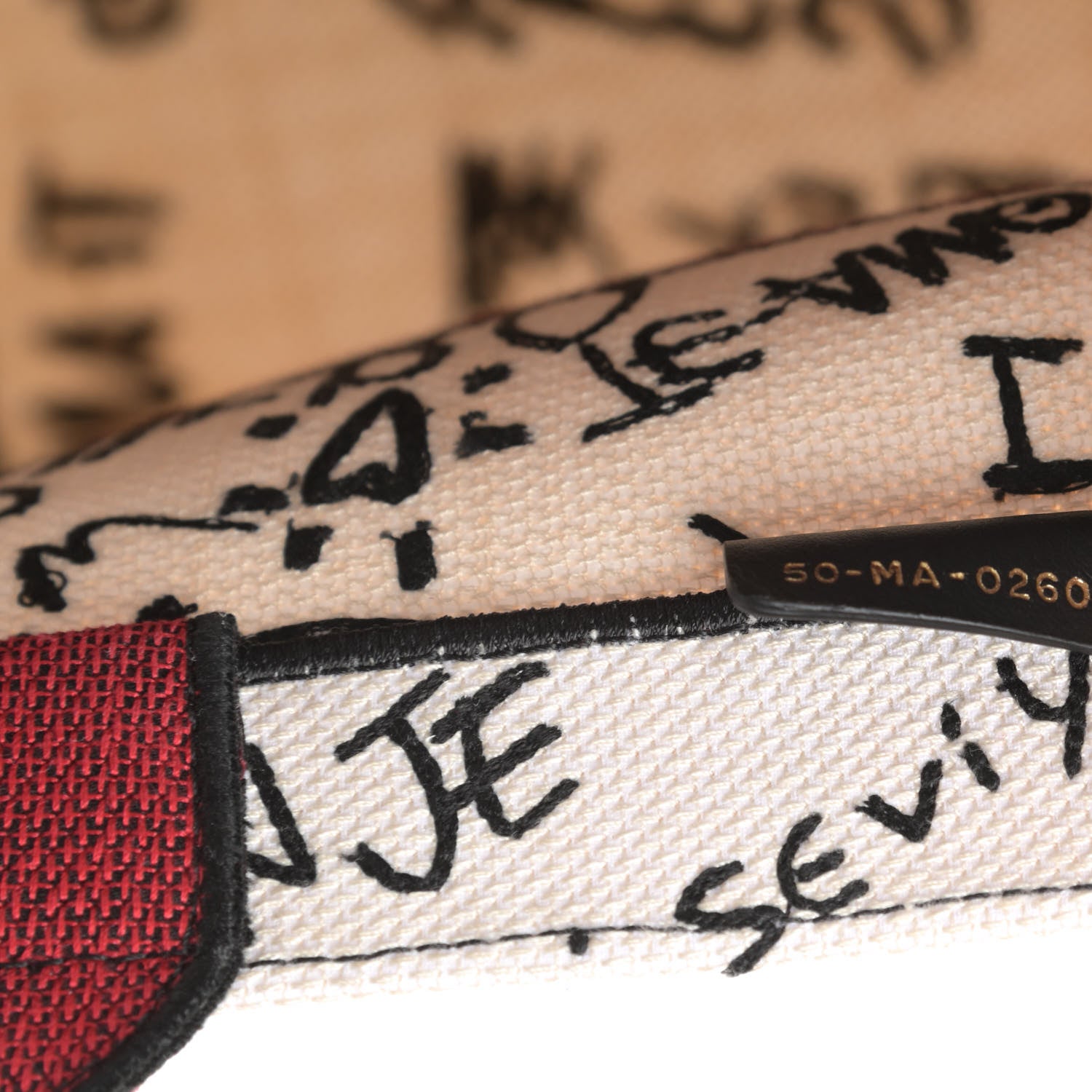 Christian Dior Canvas Embroidered Medium Dioramour Graffiti Book Tote Latte Multicolor 7 of 11