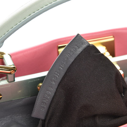 Fendi Nappa Colorblock Mini Peekaboo Iconic Satchel Rosa Fluo Oxigen Slate 9 of 9