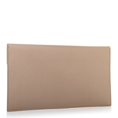 Saint Laurent Grain De Poudre Uptown Pouch Dark Beige 2 of 4