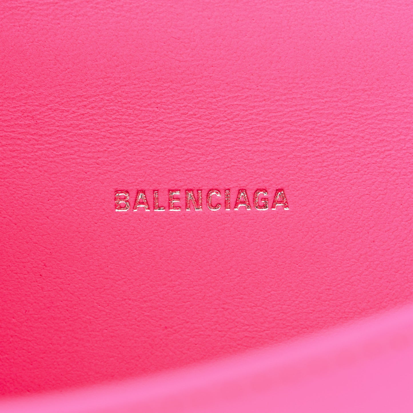 Shiny Box Calfskin Hourglass Top Handle Bag XS Fluo Pink