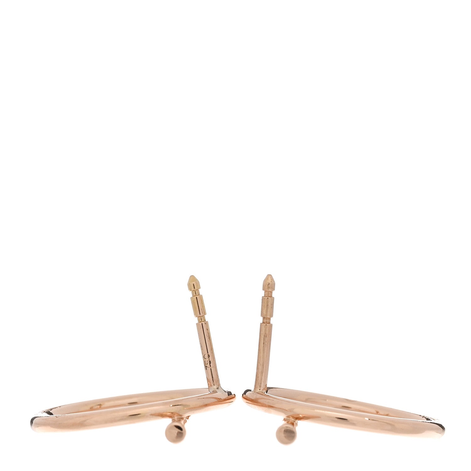 Hermes 18K Rose Gold MM Echappee Earrings 3 of 4