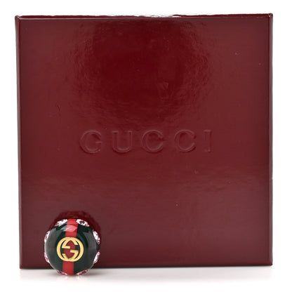 Gucci Resin Strass Vintage Web Stud Pin Red Green 4 of 4