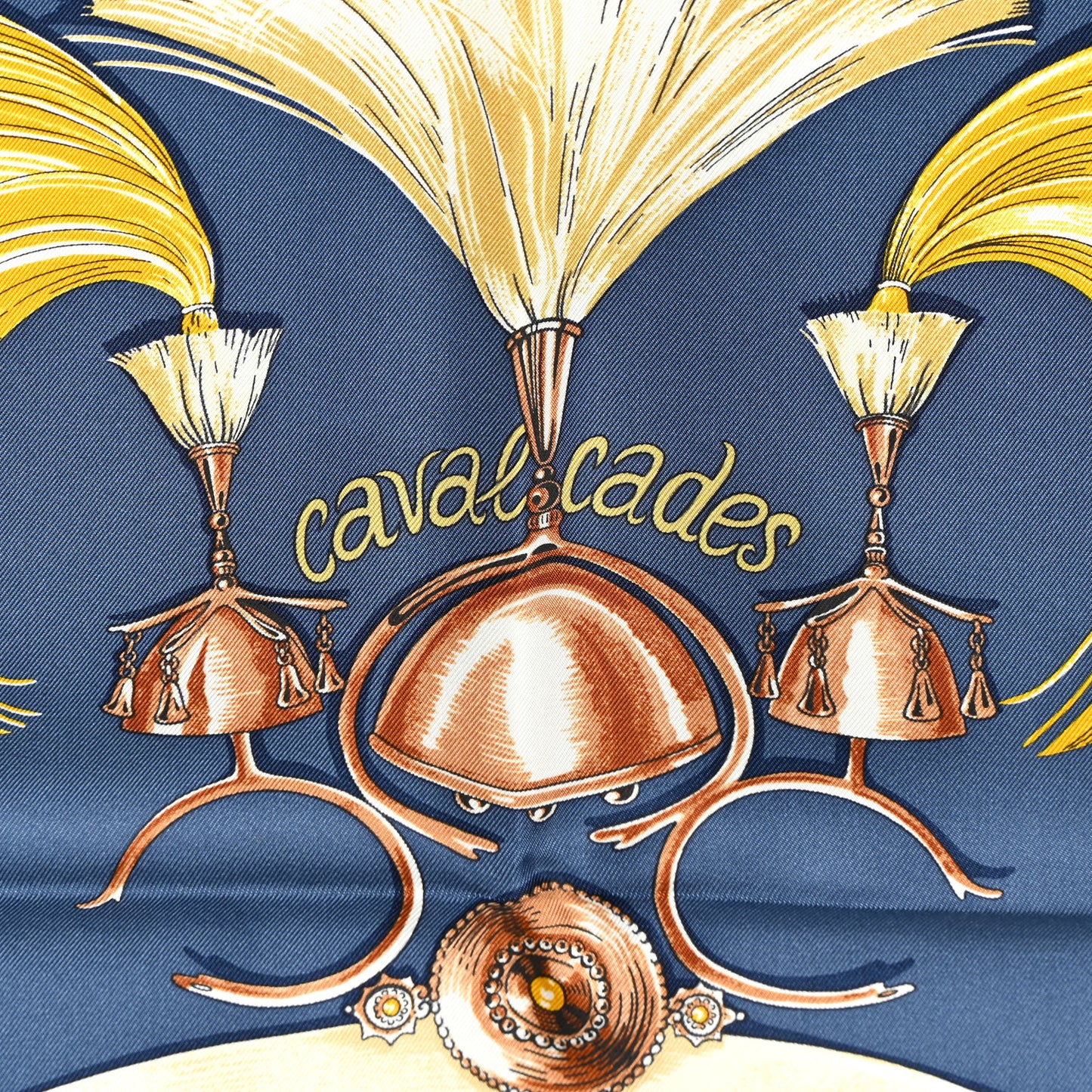 Silk Cavalcades Scarf 90 Ocre