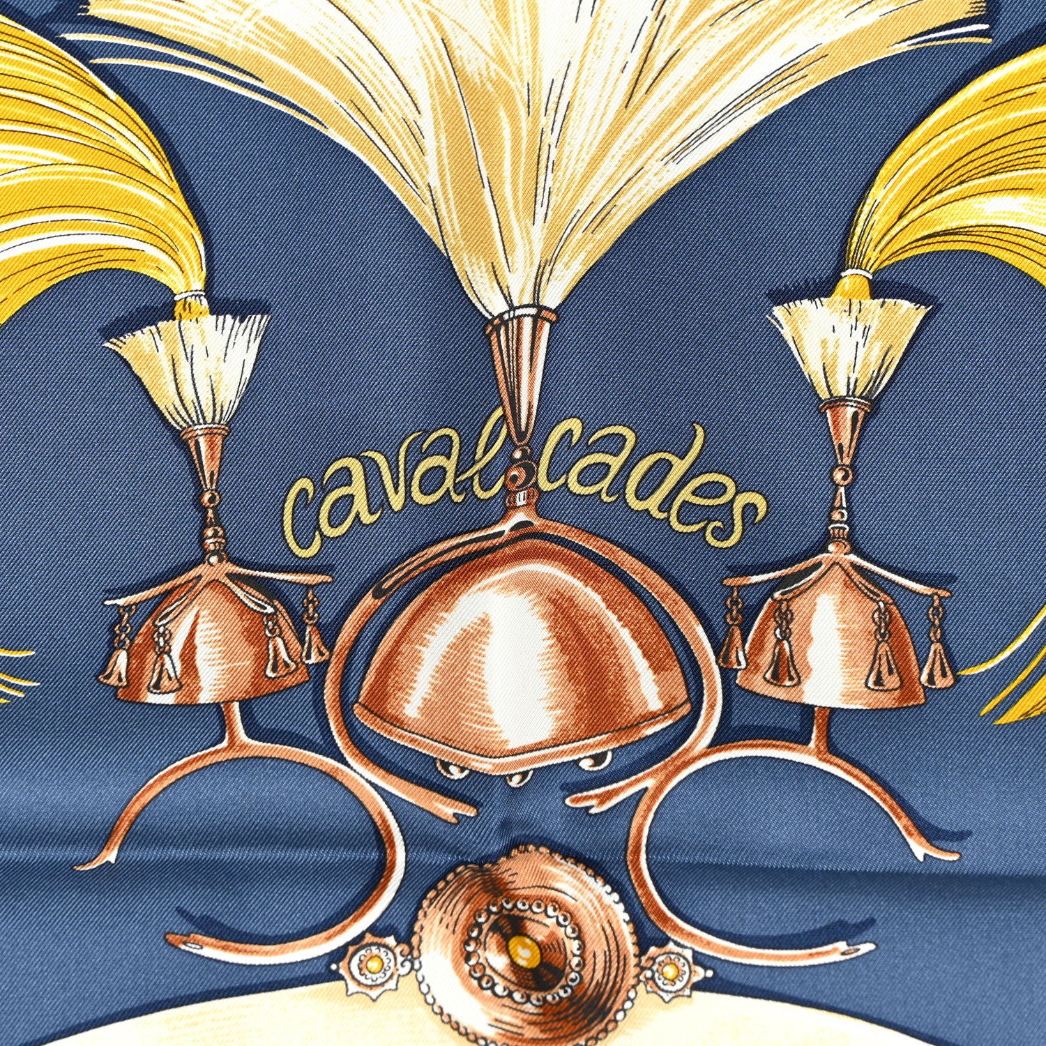 Hermes Silk Cavalcades Scarf 90 Ocre 3 of 5