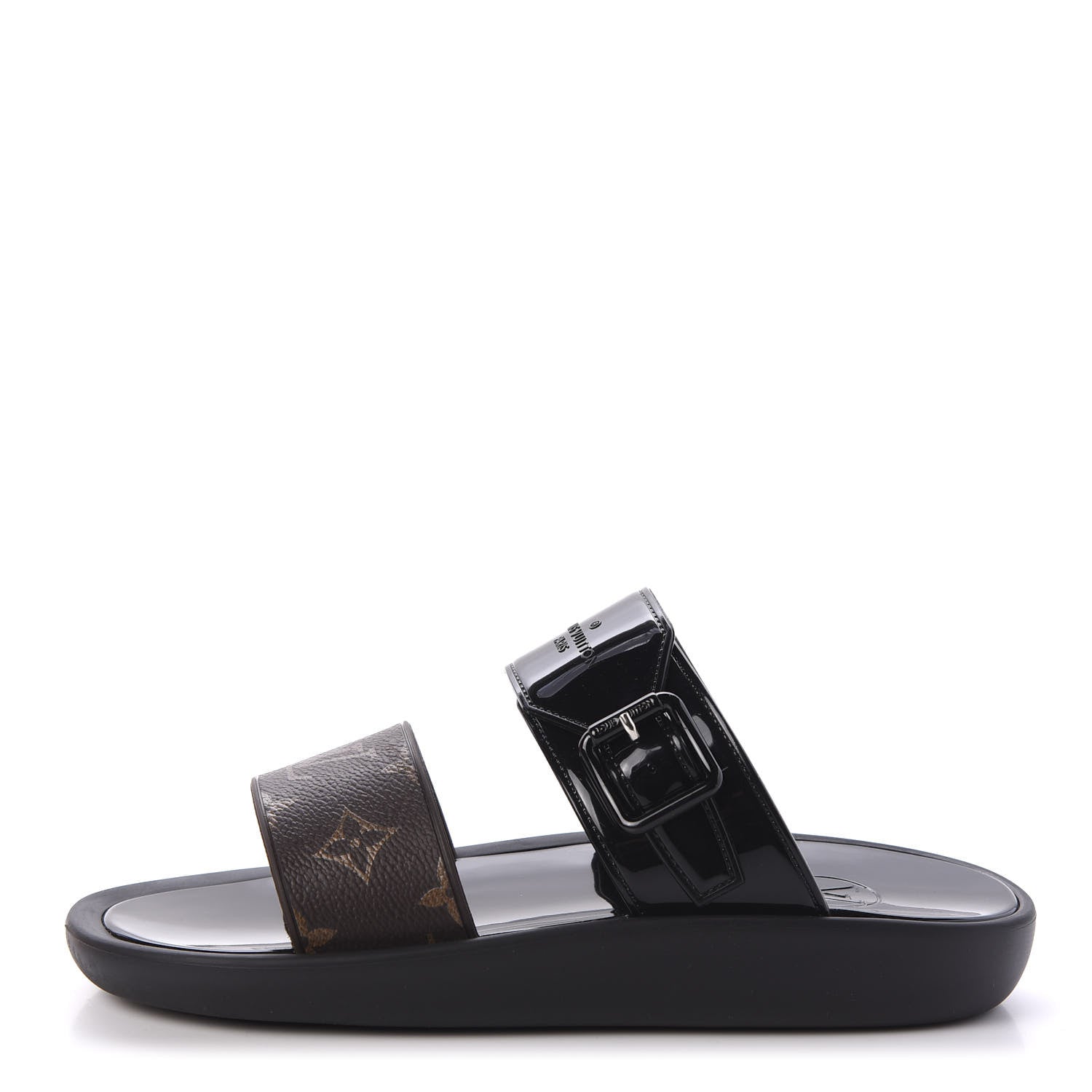 Louis Vuitton Monogram Sunbath Flat Mule Sandals 38 Black 2 of 10