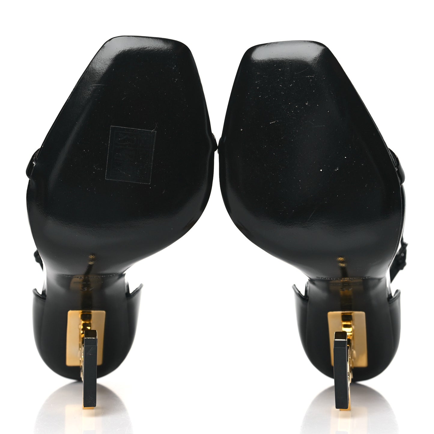 Patent Calfskin Opyum 110 Sandals 37 Black Gold