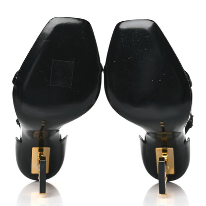 Saint Laurent Patent Calfskin Opyum 110 Sandals 37 Black Gold 6 of 10