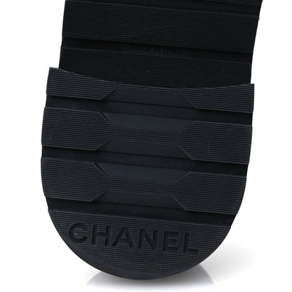 Chanel Shiny Lambskin Quilted Lace Up Combat Boots 39.5 White Black 8 of 18