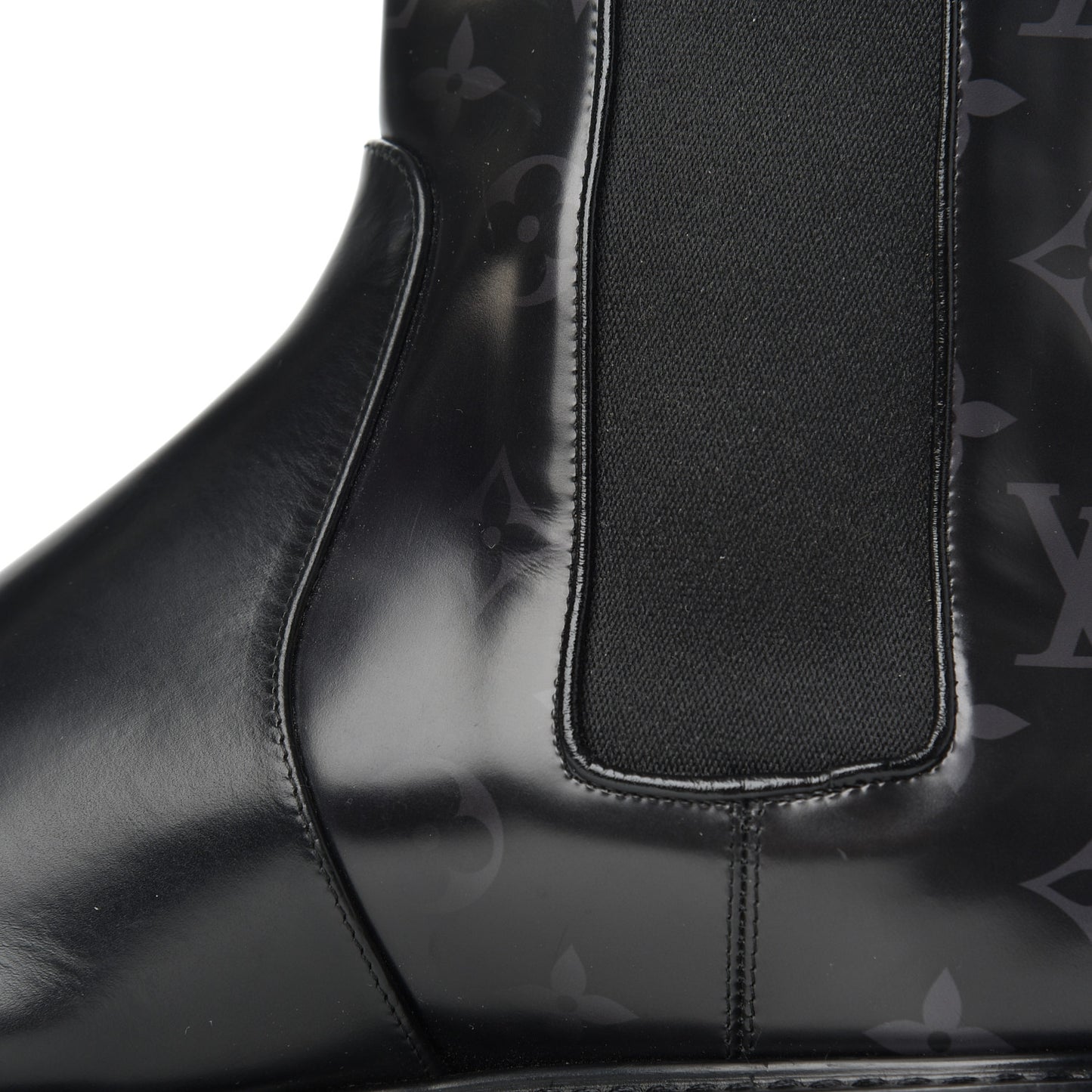 Calfskin Monogram Eclipse Chelsea Boots 9 Black