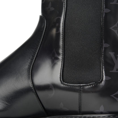 Louis Vuitton Calfskin Monogram Eclipse Chelsea Boots 9 Black 14 of 18