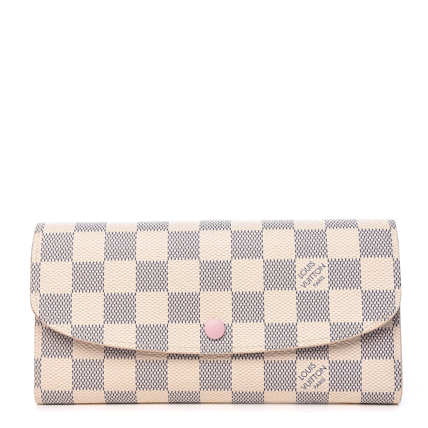 Louis Vuitton Damier Azur Emilie Wallet Rose Ballerine 1 of 12