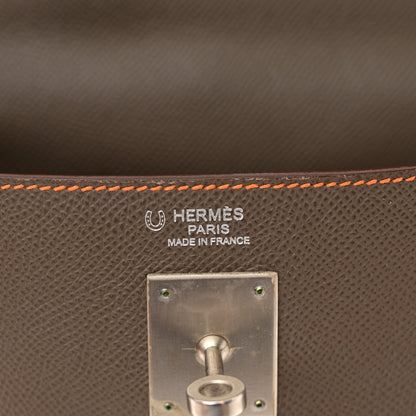 Hermes Epsom Horseshoe Kelly Retourne 32 Etain Feu 6 of 17