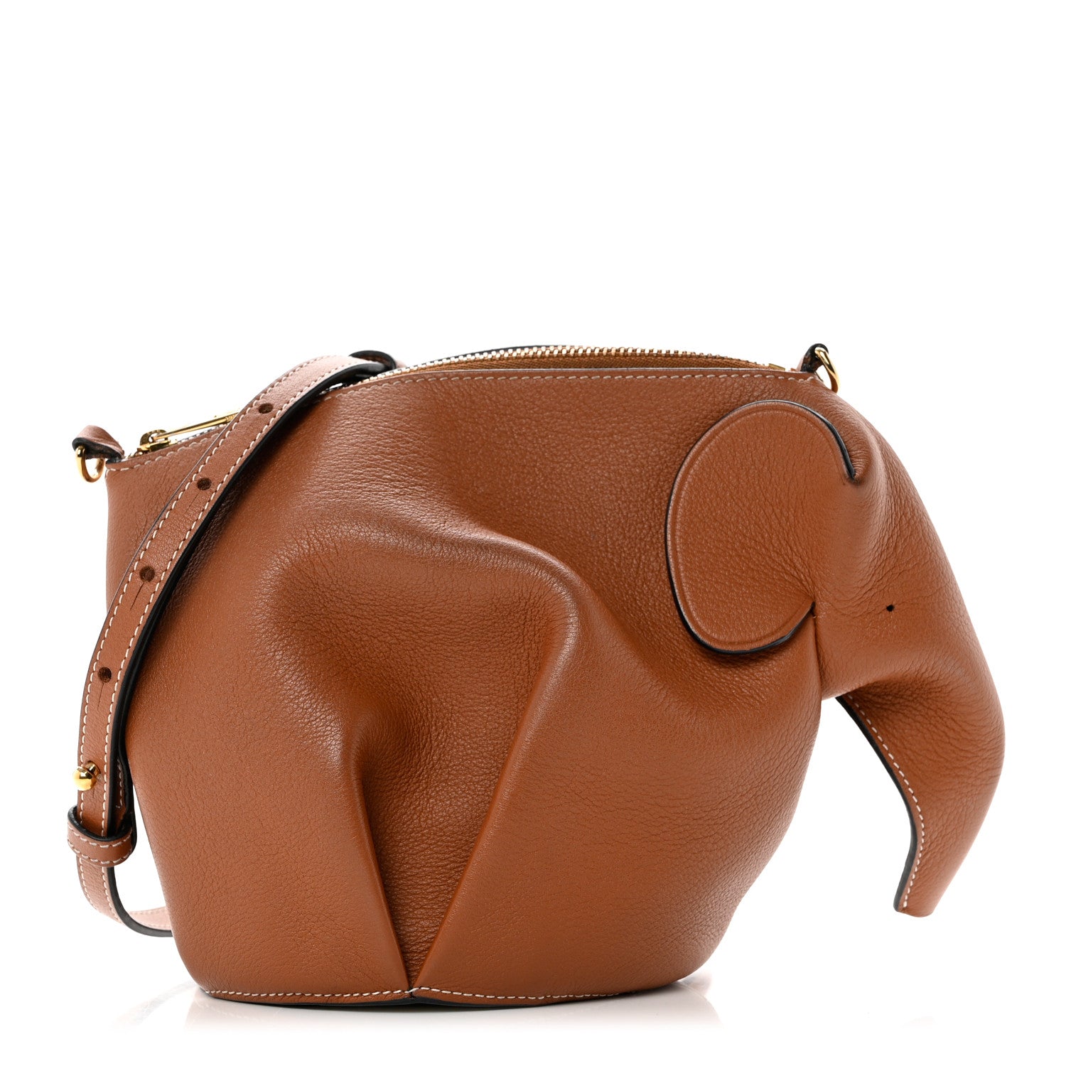 Loewe Calfskin Mini Elephant Crossbody Bag Tan 1 of 8
