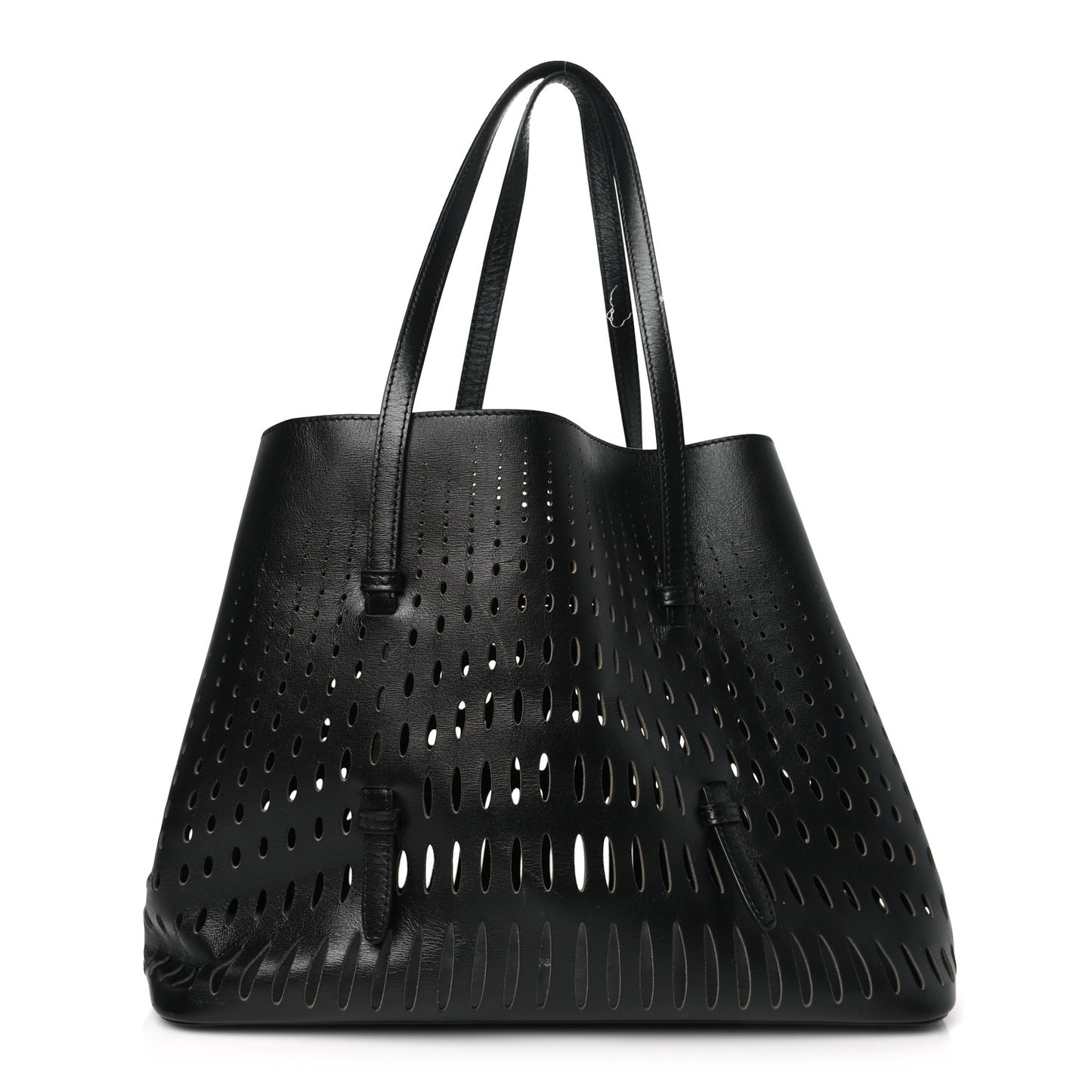 Calfskin Laser Cut Mina 32 Bag Black
