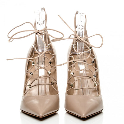 Valentino Garavani Nappa Rockstud Gladiator Lace Up Pumps 40 Poudre 2 of 5