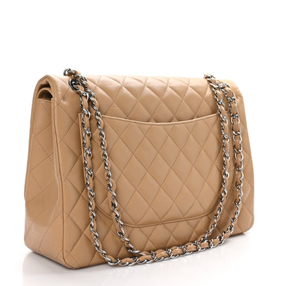 Chanel Lambskin Quilted Maxi Double Flap Beige 3 of 9