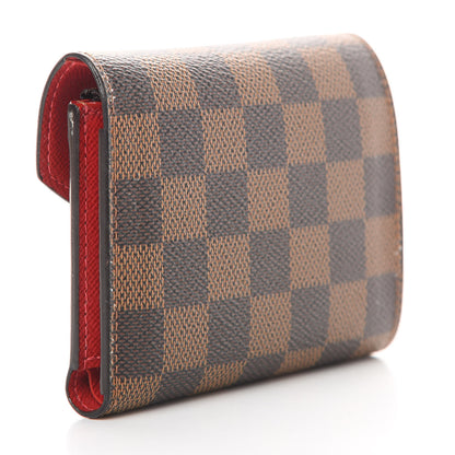 Louis Vuitton Damier Ebene Victorine Wallet Red 3 of 12