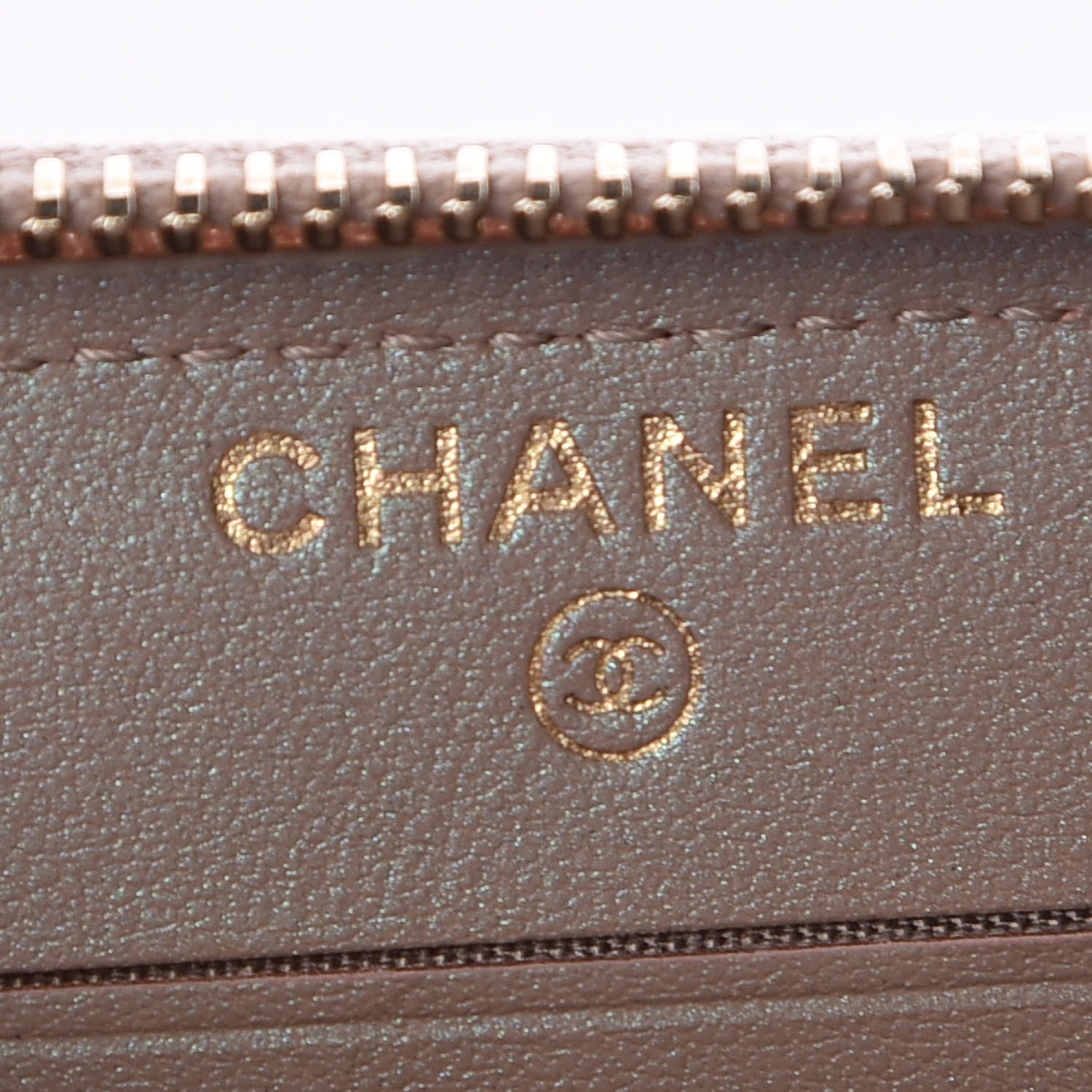 Chanel Iridescent Caviar Quilted Medium Zip Around Wallet Beige 6 of 9