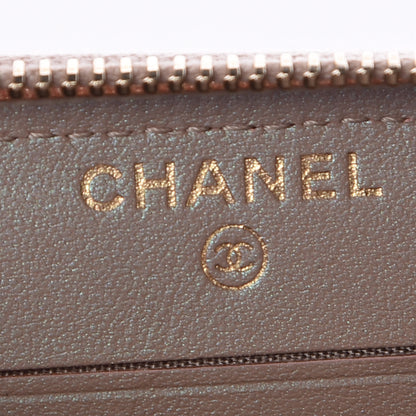 Chanel Iridescent Caviar Quilted Medium Zip Around Wallet Beige 6 of 9