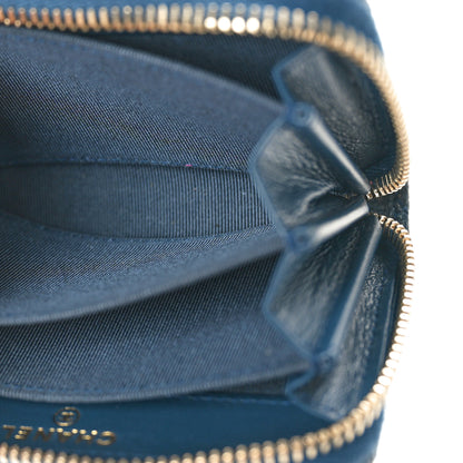 Chanel Iridescent Caviar Quilted Zip Coin Purse Dark Blue 5 of 9