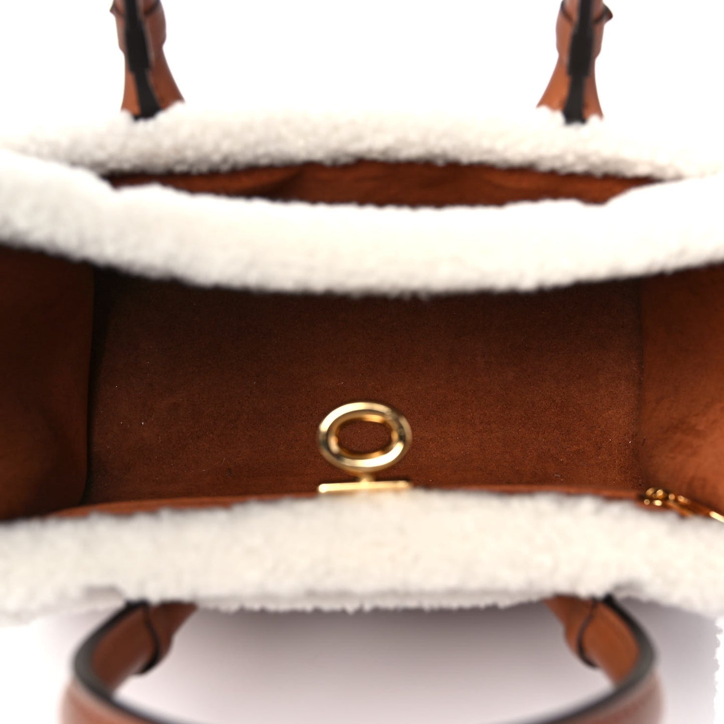 Grained Calfskin Shearling On My Side PM Caramel