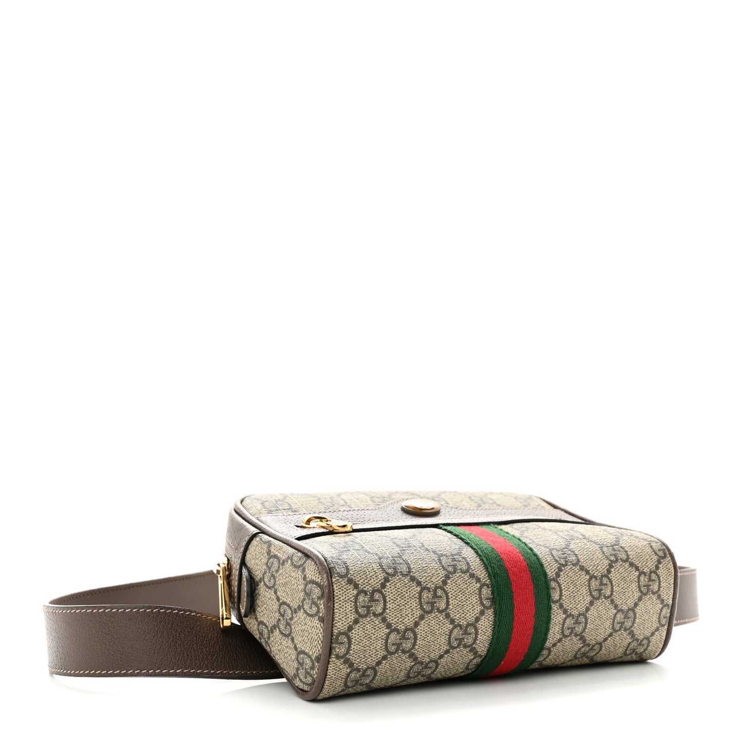 GG Supreme Monogram Web Small Ophidia Belt Bag 95 38 Dark Brown