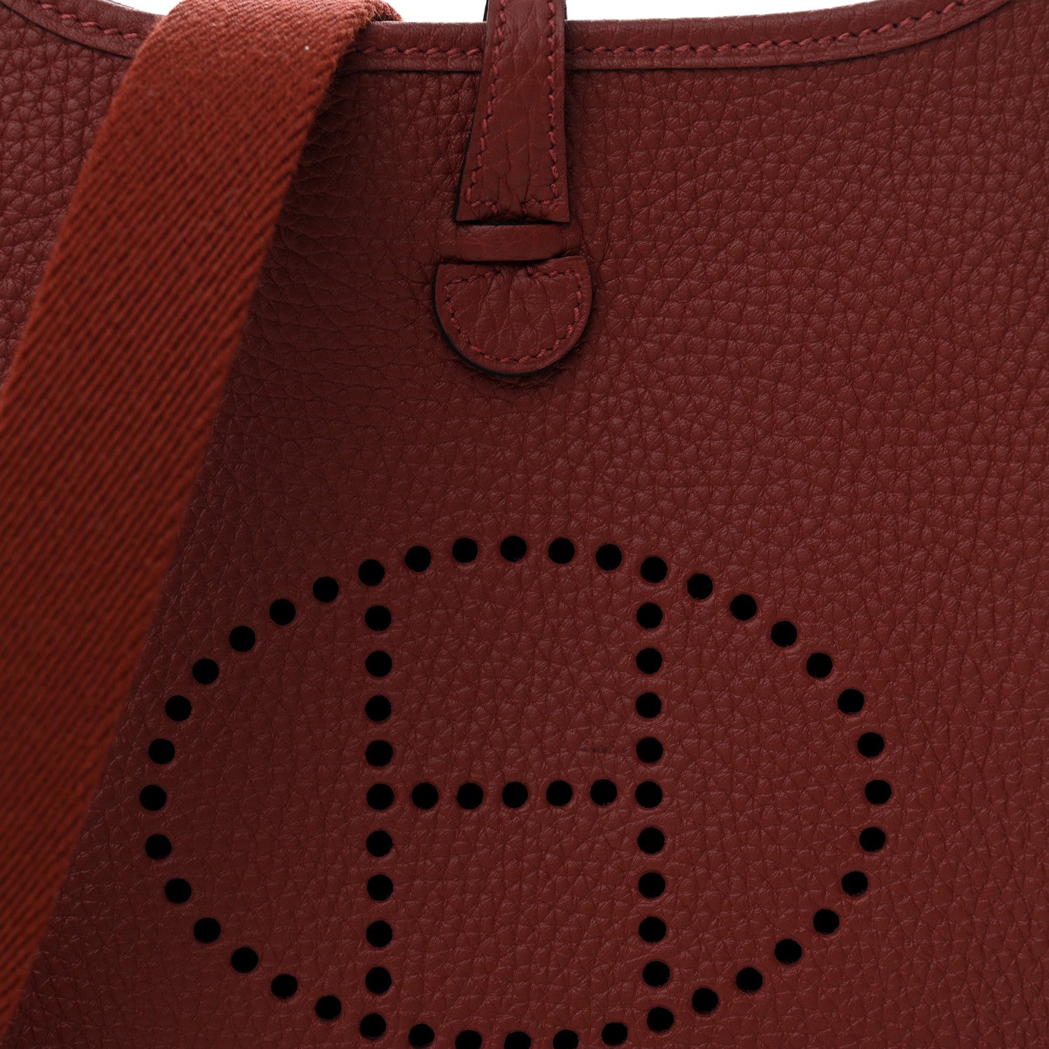 Hermes Taurillon Clemence Amazone Evelyne TPM Rouge H 8 of 11