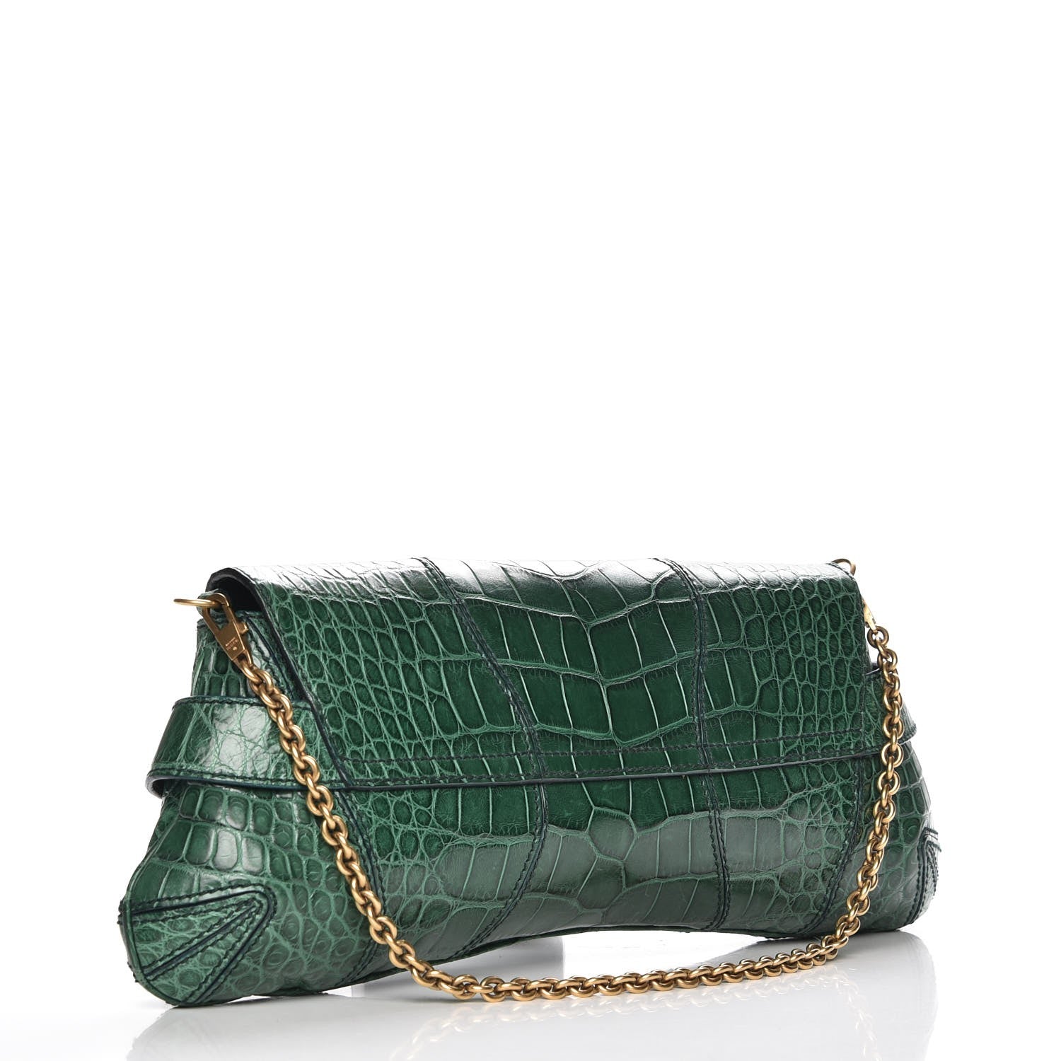Gucci Alligator Horsebit Clutch Green 3 of 7
