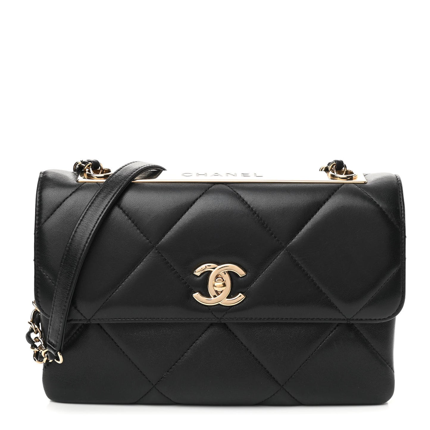 Lambskin Quilted Medium Trendy CC Flap Black