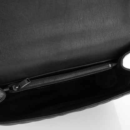 Saint Laurent Sheepskin Matelasse Chevron Monogram Monochrome Large College Satchel Black 5 of 6