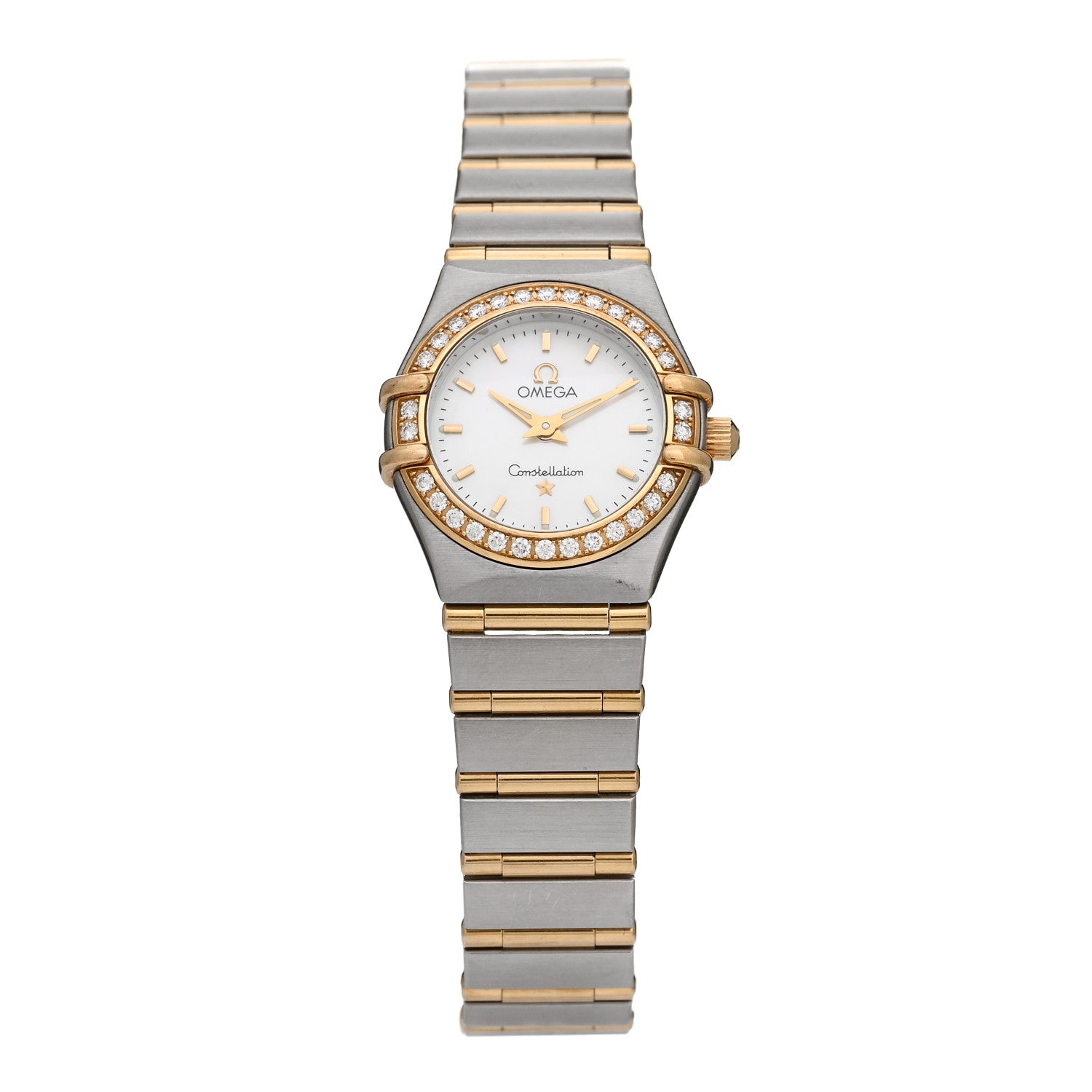 Omega Stainless Steel 18K Yellow Gold Diamond Bezel Mother of Pearl 22mm Constellation Quartz Watch 1267.70.00 1 of 4
