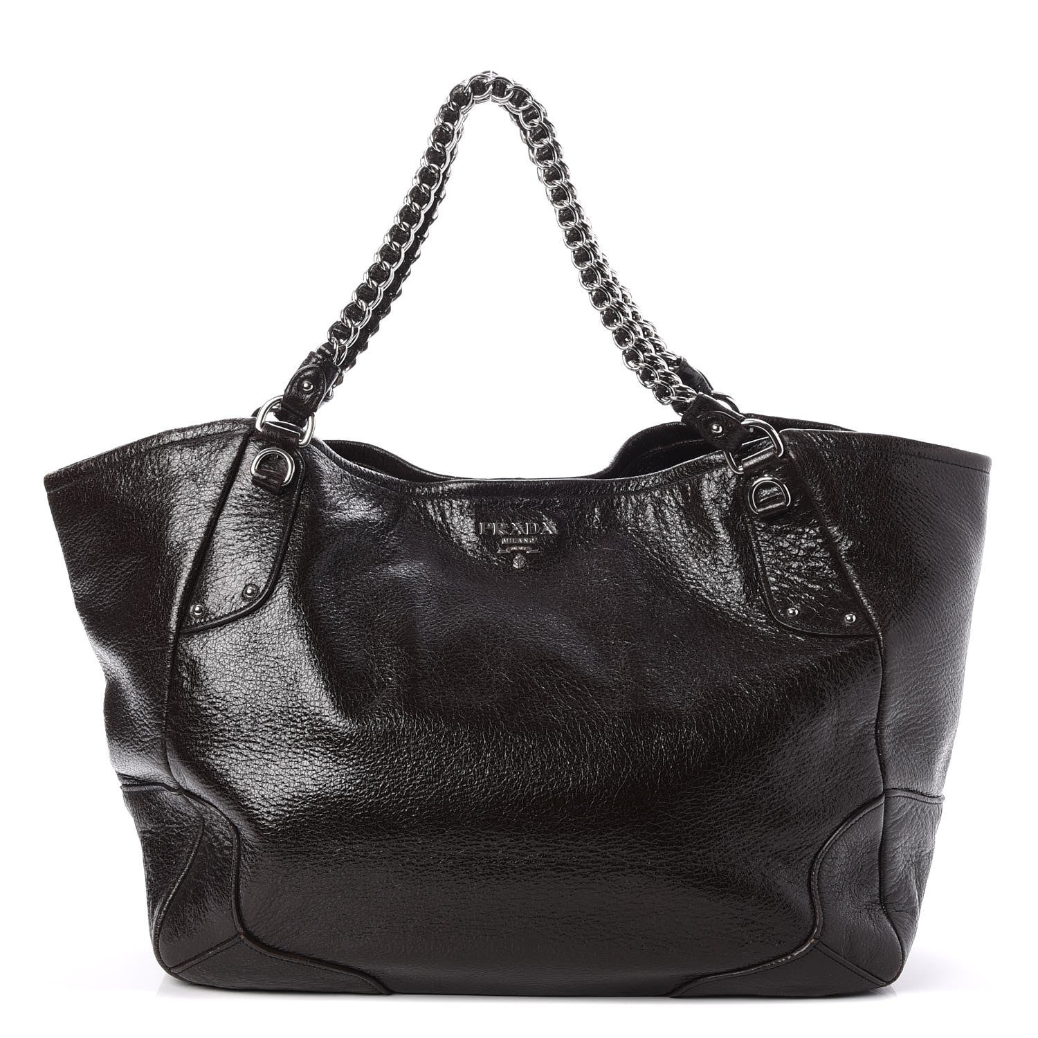 Prada Cervo Lux Chain Shoulder Bag Ebano 1 of 8