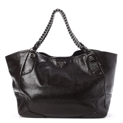 Prada Cervo Lux Chain Shoulder Bag Ebano 1 of 8