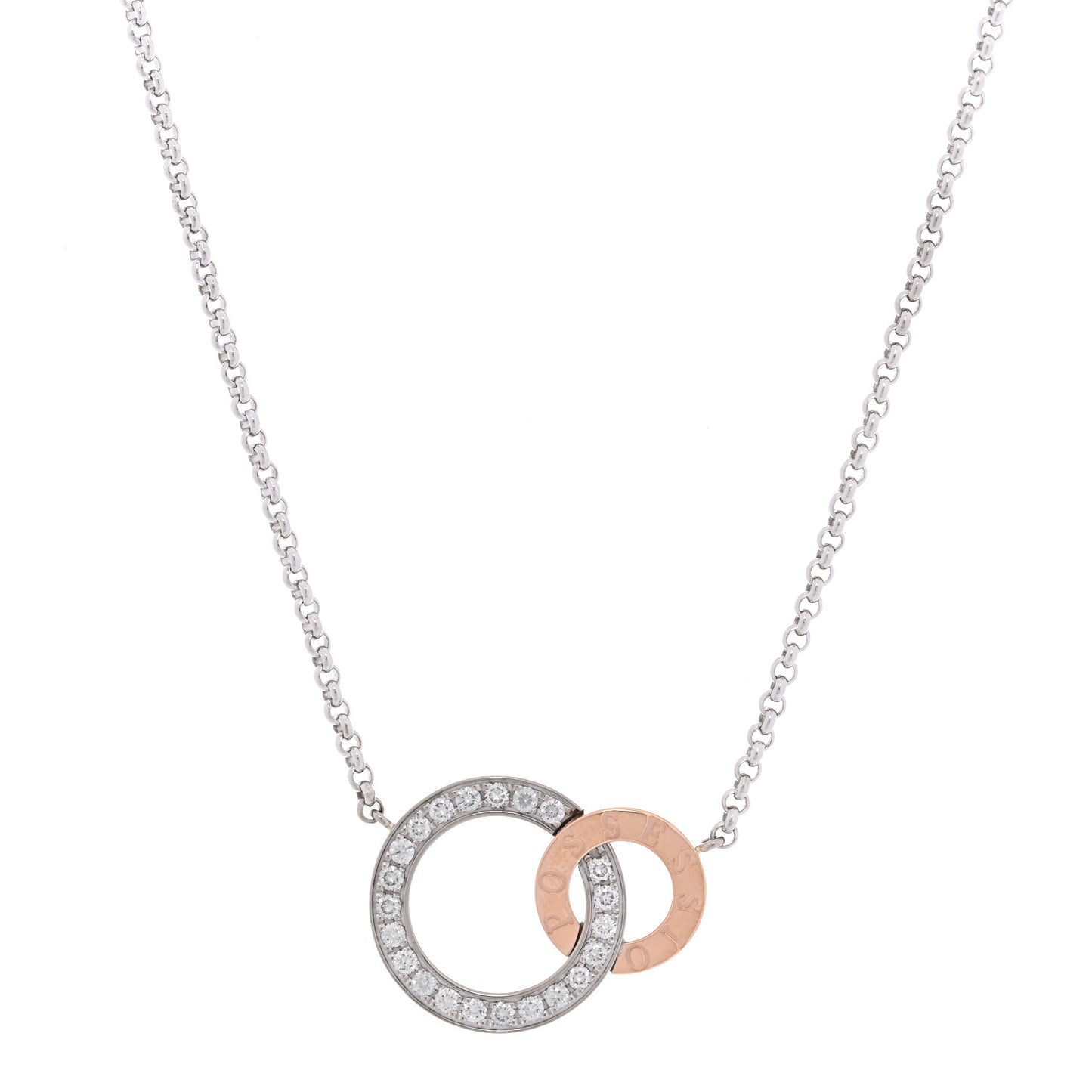 18K White Rose Gold Diamond Possession Toi Moi Pendant Necklace