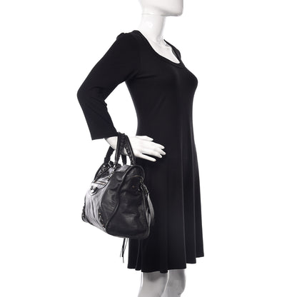 Balenciaga Agneau Lizard Embossed Classic Hardware City Black 3 of 13