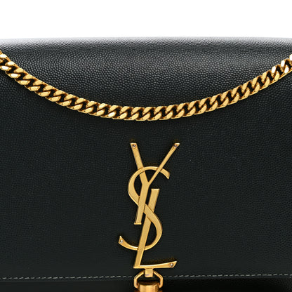 Saint Laurent Grain De Poudre Medium Classic Monogram Kate Tassel Satchel New Vert Fonce 7 of 9