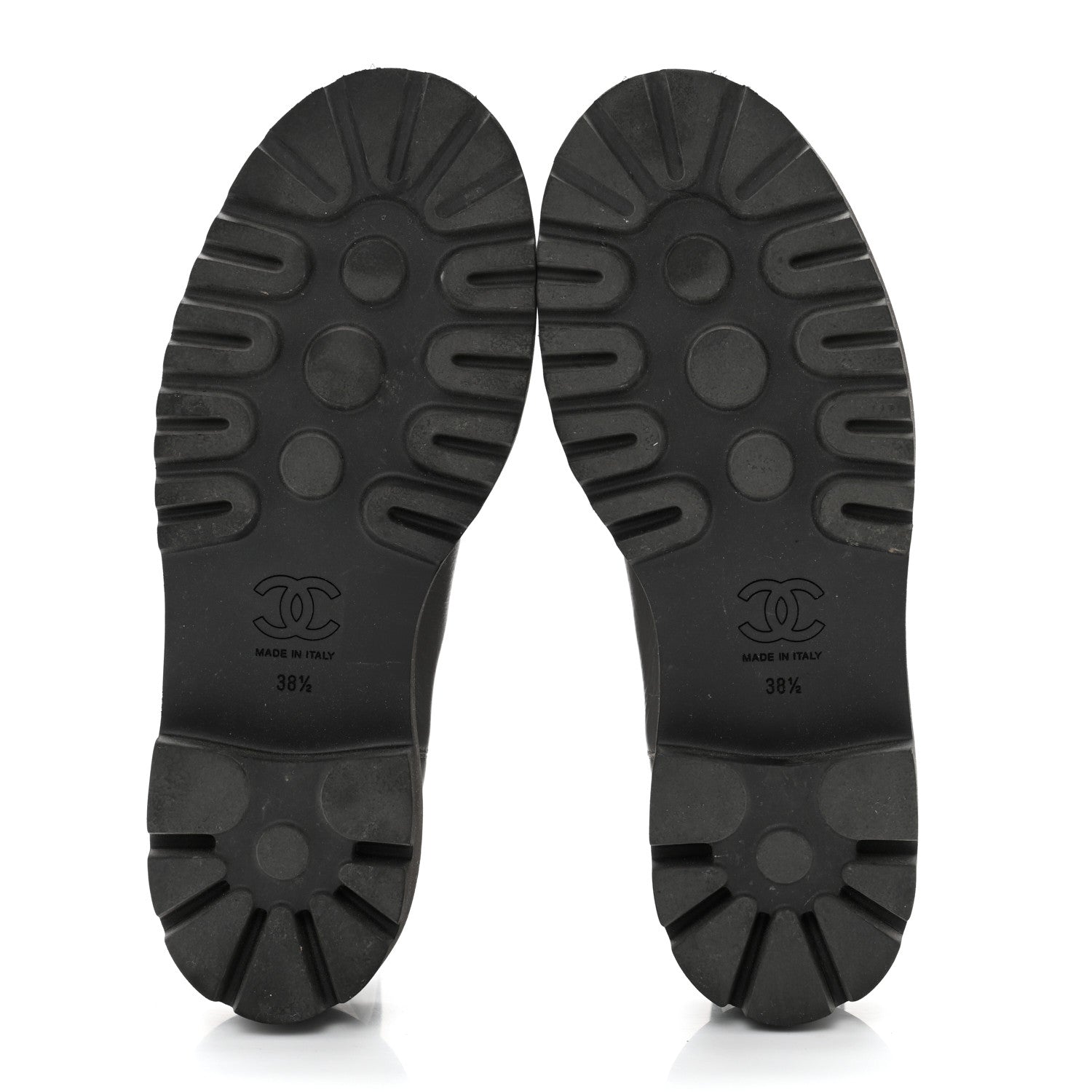 Chanel Crumpled Calfskin Patent Cap Toe Short Boots 38.5 Dark grey Black 5 of 9