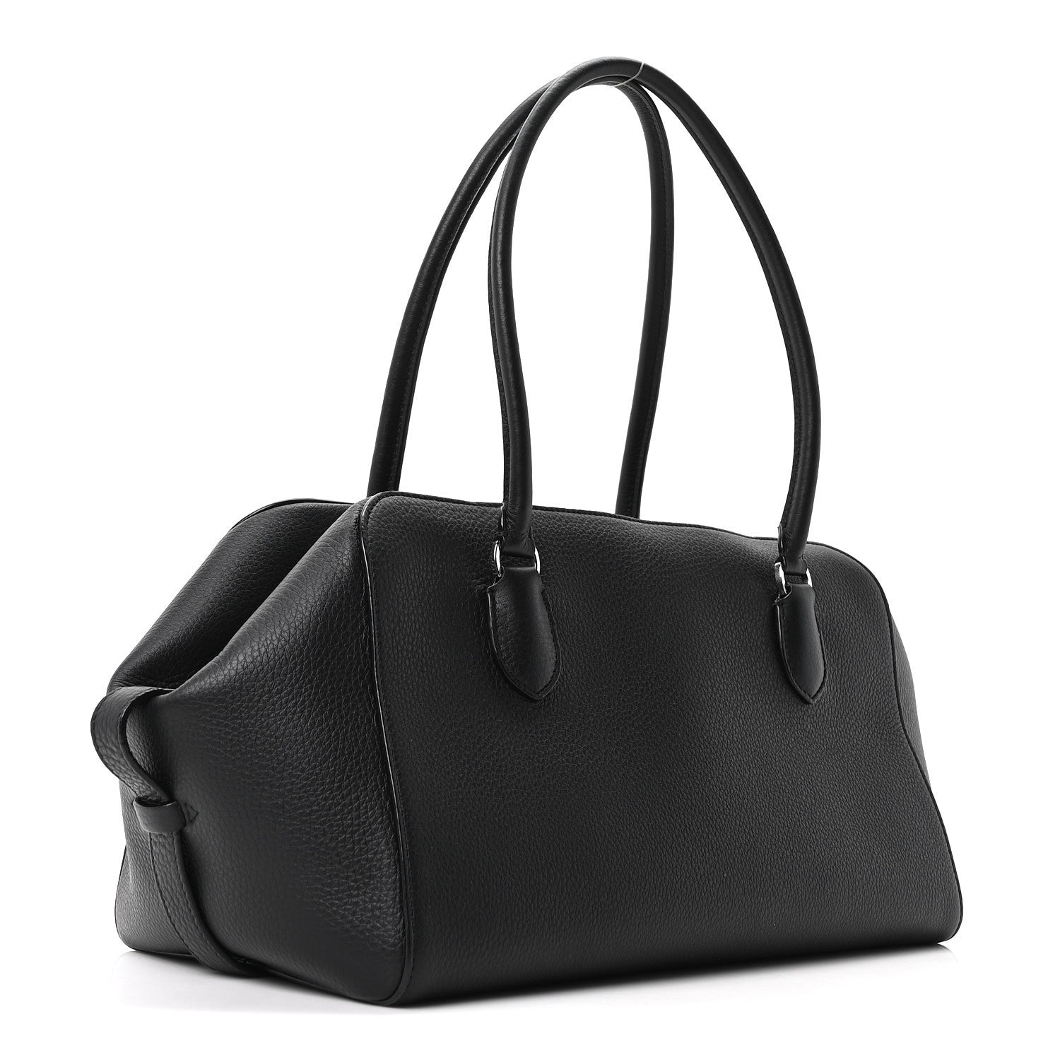 The Row Grained Calfskin East West Bowling Bag Black 3 of 9
