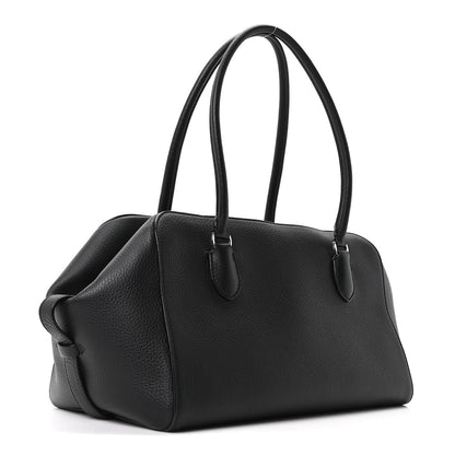 The Row Grained Calfskin East West Bowling Bag Black 3 of 9