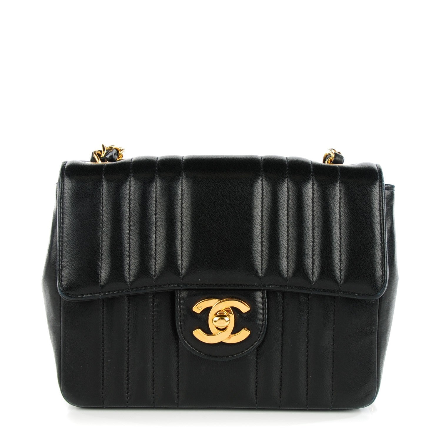 Chanel Lambskin Vertical Quilt Mini Square Flap Black 1 of 8