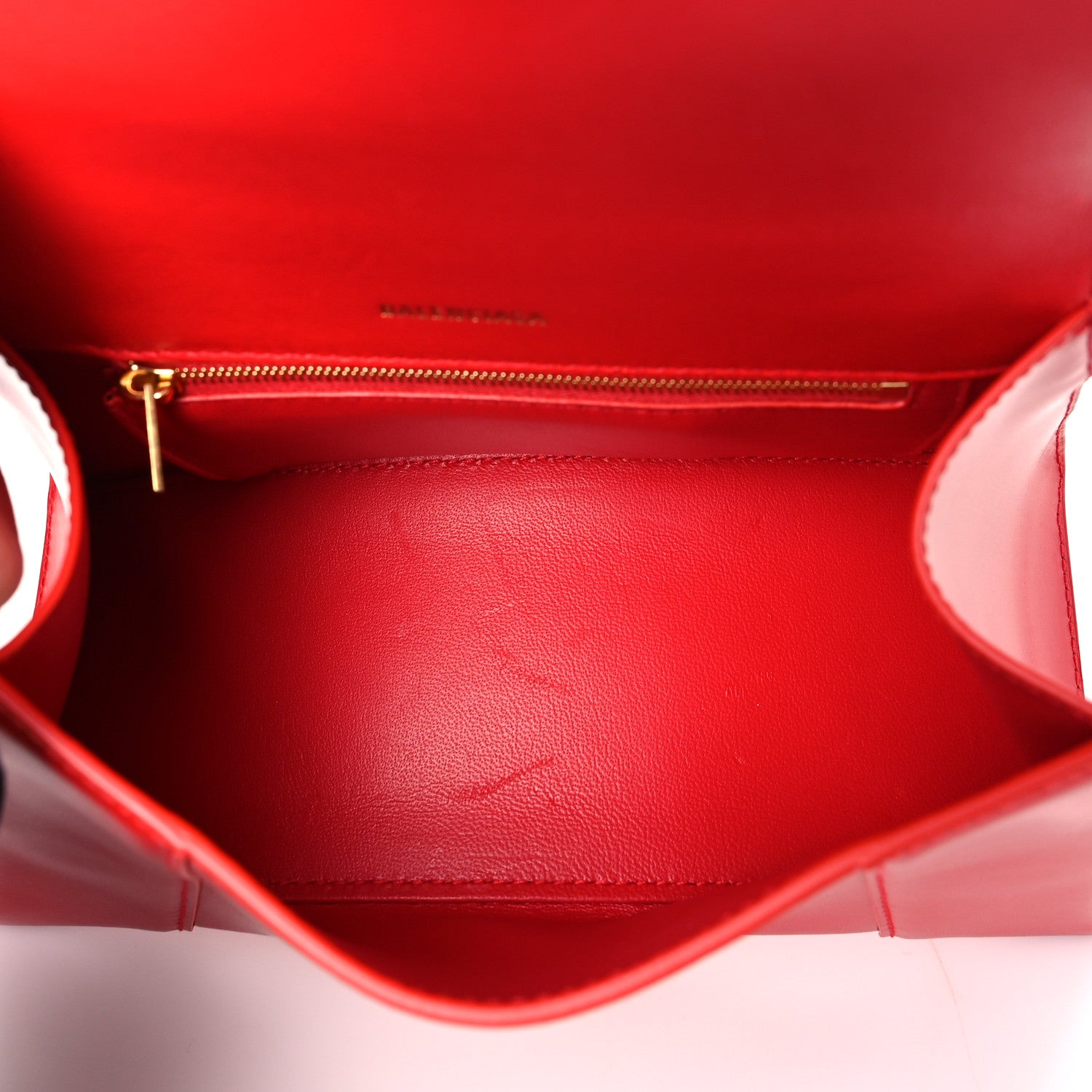 Balenciaga Shiny Box Calfskin Small Hourglass Top Handle Bag Bright Red 5 of 9