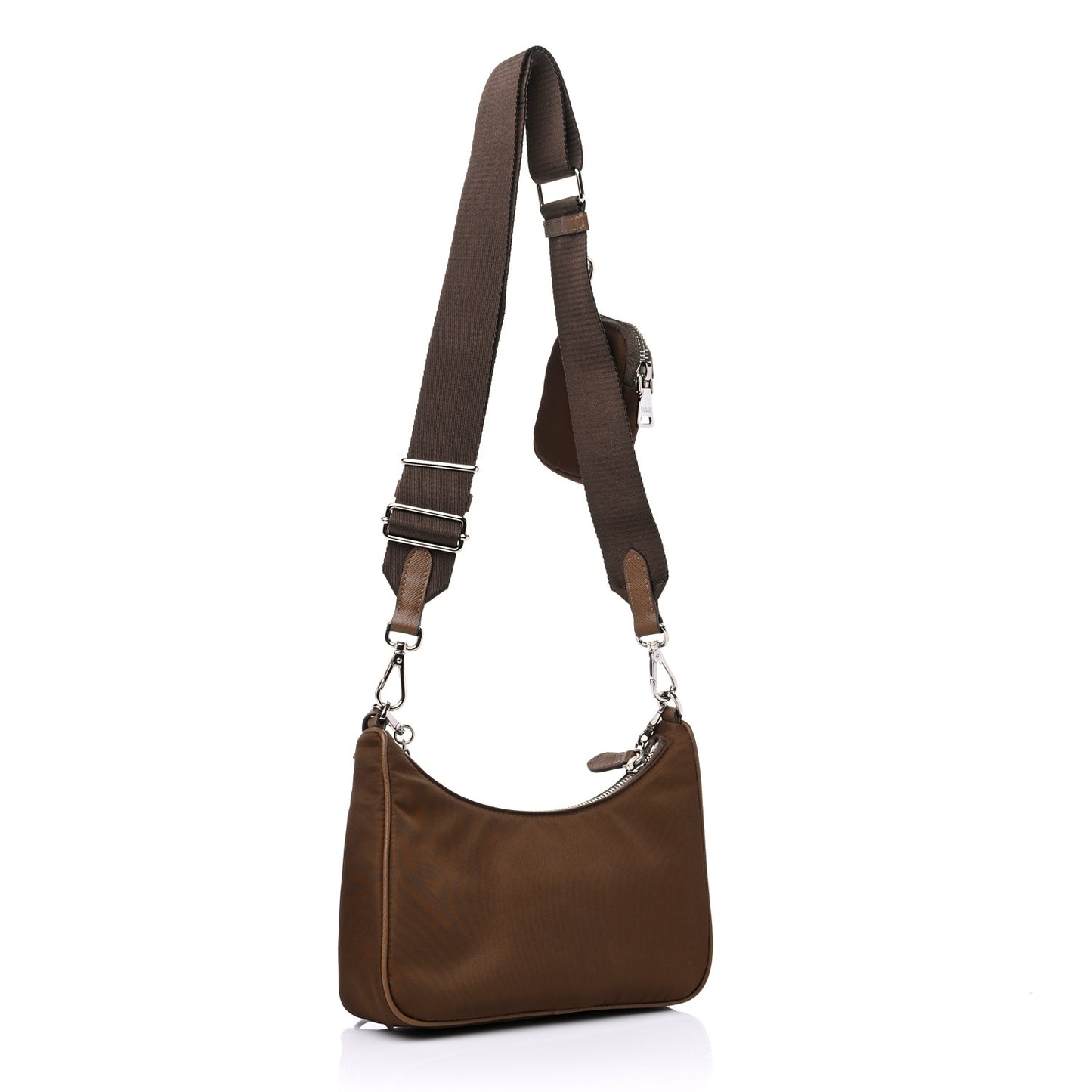 Tessuto Nylon Saffiano Re-Edition 2005 Shoulder Bag Cacao