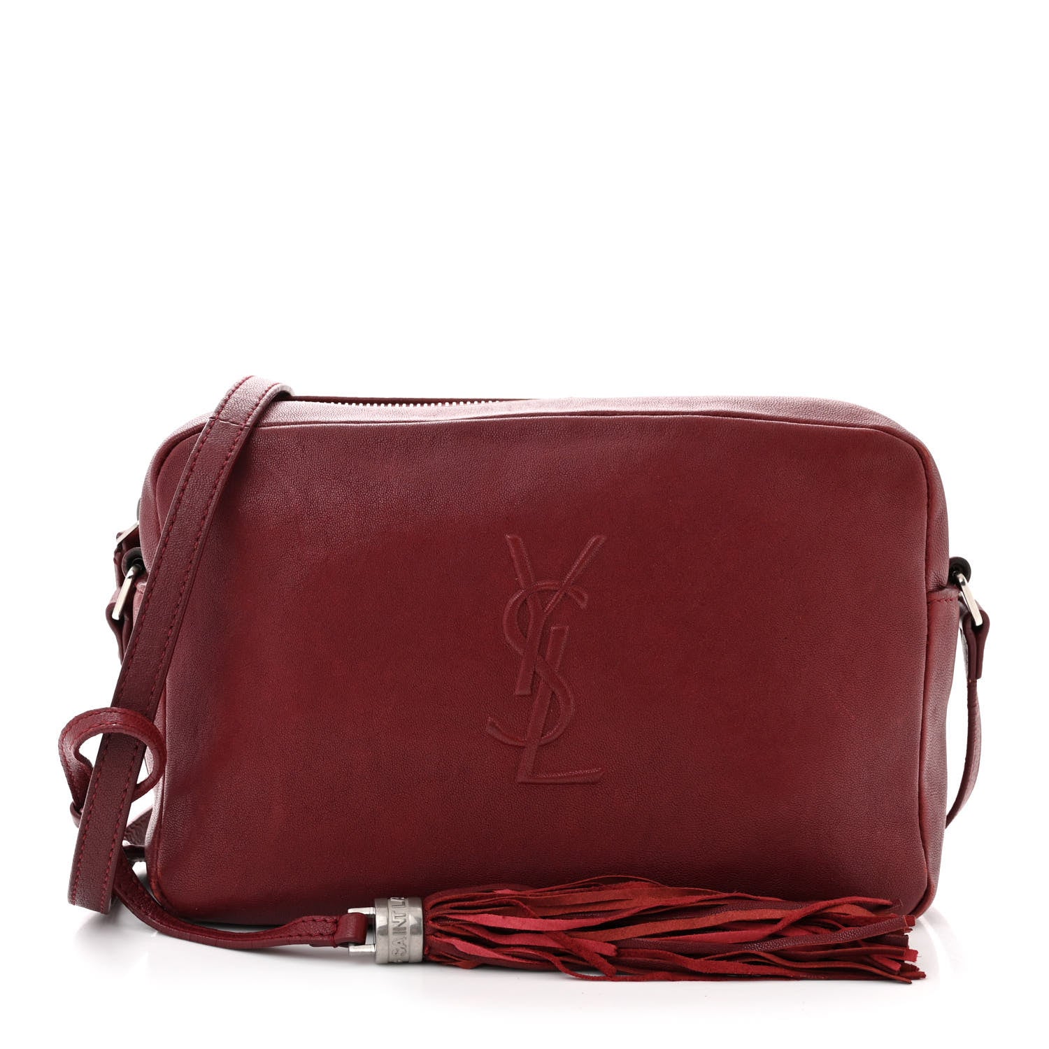 Saint Laurent Lambskin Monogram Small Lou Camera Bag Lipstick Red 1 of 11
