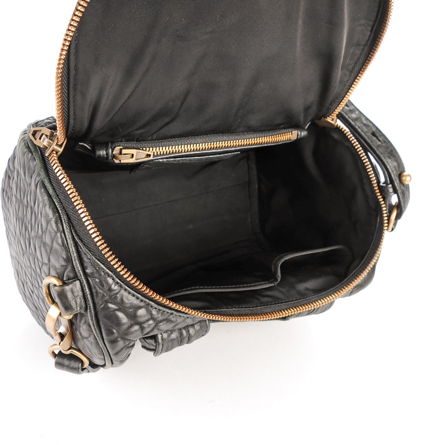 Pebbled Lambskin Rockie Black Antique Brass Hardware