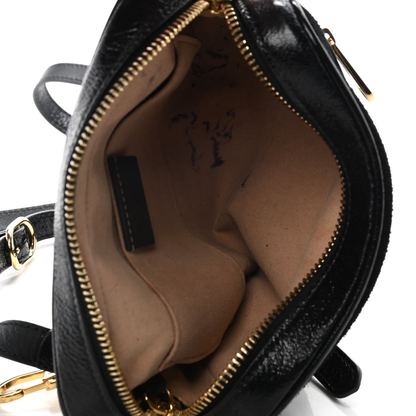 Suede Patent Web Mini Ophidia Shoulder Bag Black