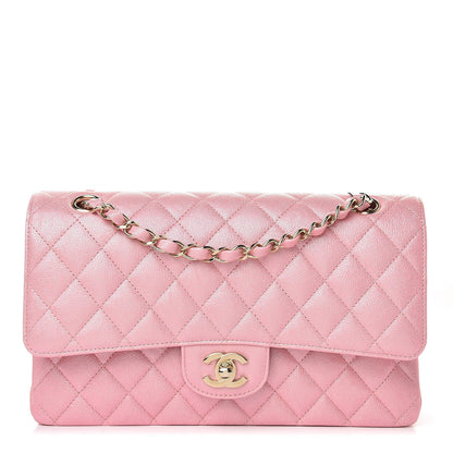 Chanel Iridescent Caviar Quilted Medium Double Flap Rose Pink 2 of 11