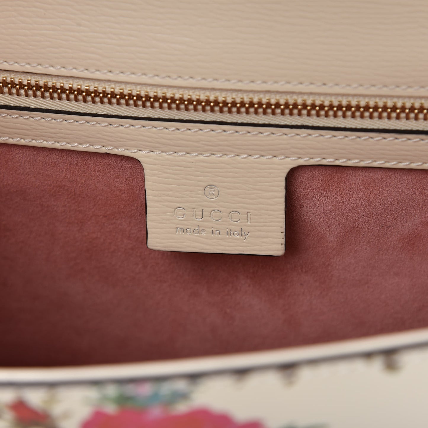 Calfskin Floral Small Sylvie Top Handle Bag Off White