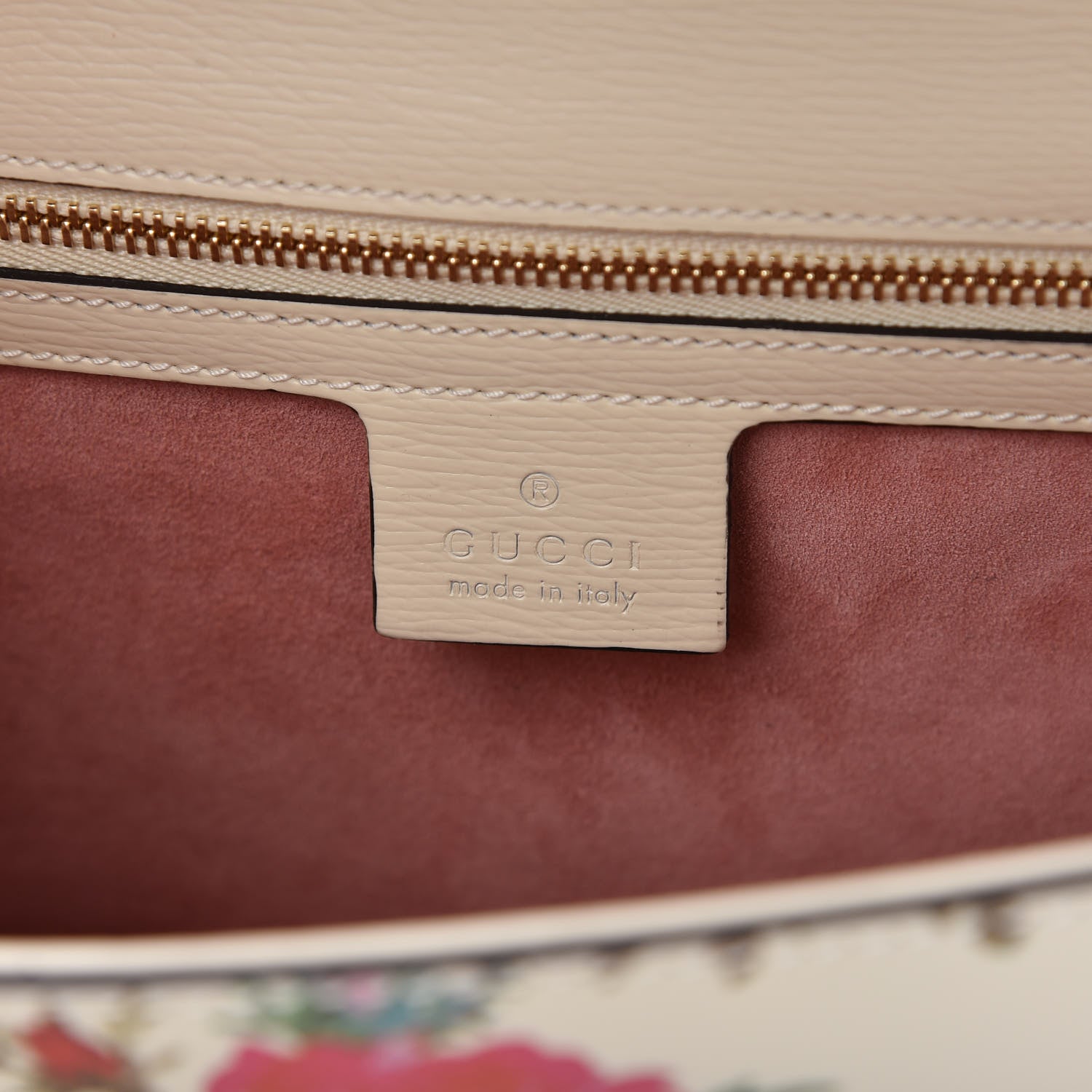 Gucci Calfskin Floral Small Sylvie Top Handle Bag Off White 8 of 10